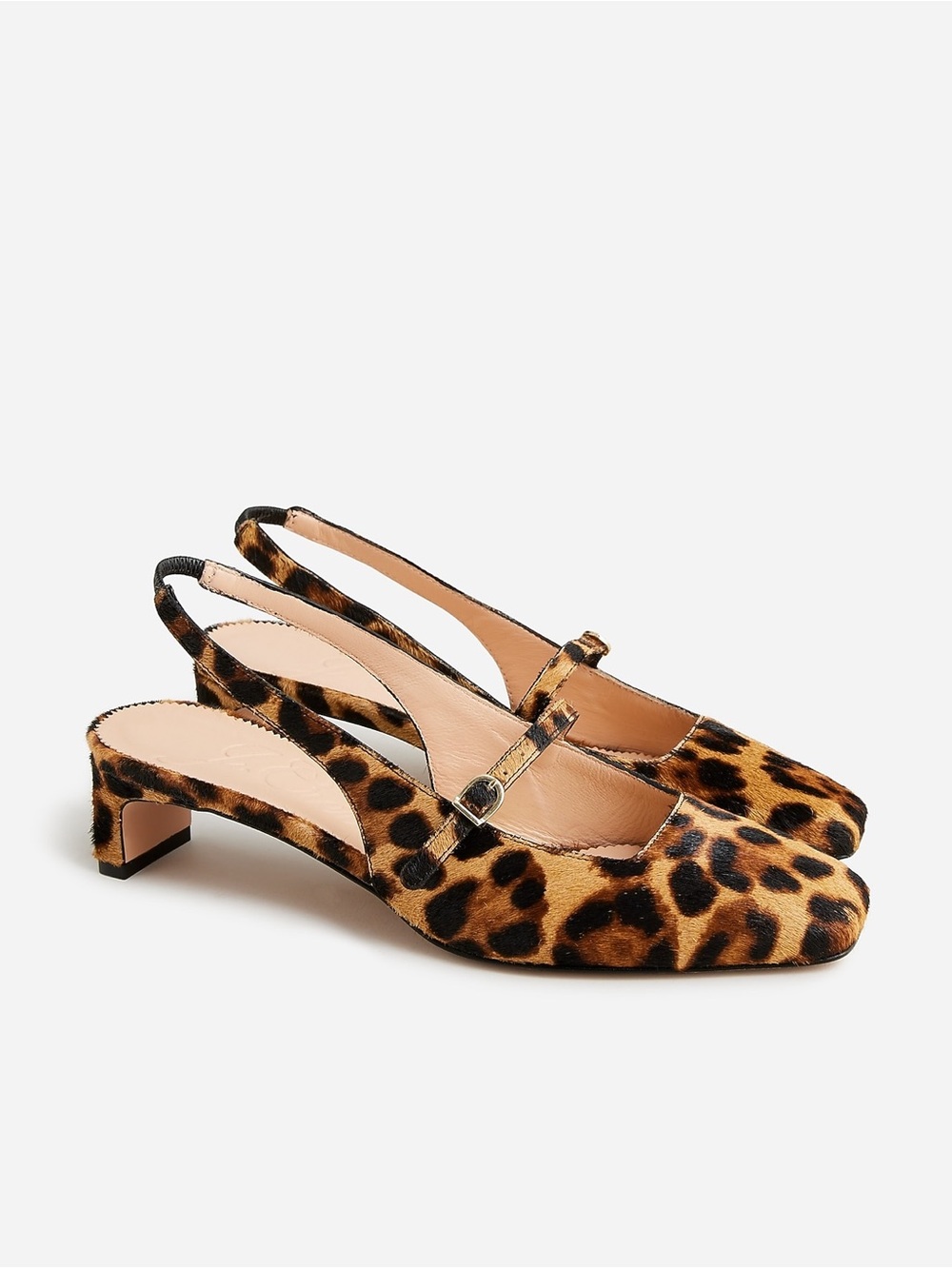 Layla slingback Mary Jane heels in leopard calf hair Size US 9 1/2
